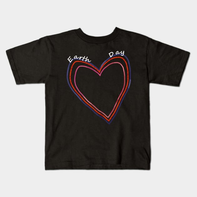 Earth Day Heart Eco Kids T-Shirt by ellenhenryart